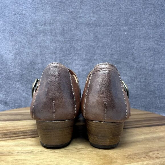 Pikolinos Gandia Square Toe Brown Two Tone Leather Mary Jane Low Heel Women's 37 - Picture 5 of 9